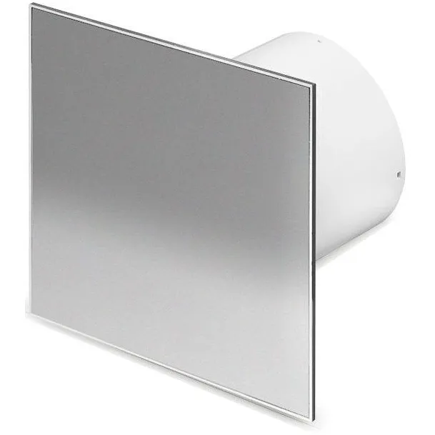Boss & Wessing Badkamer Ventilator Pro Design Nalooptimer 100mm 75 m3 Vlak RVS Wit