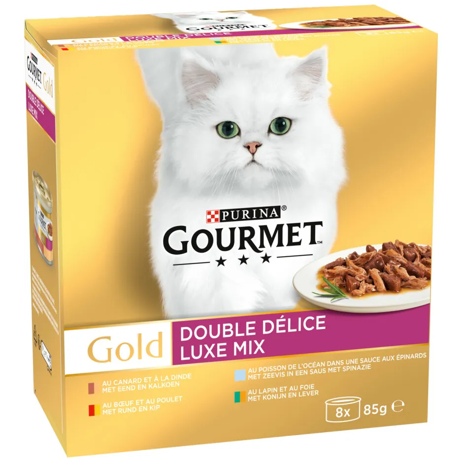 Gourmet Gold Luxe Mix natvoer kat 8 x 85 g