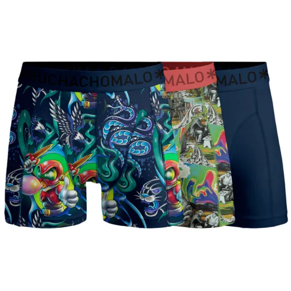 Muchachomalo Heren 3-pack Boxershorts New School Veelkleurig
