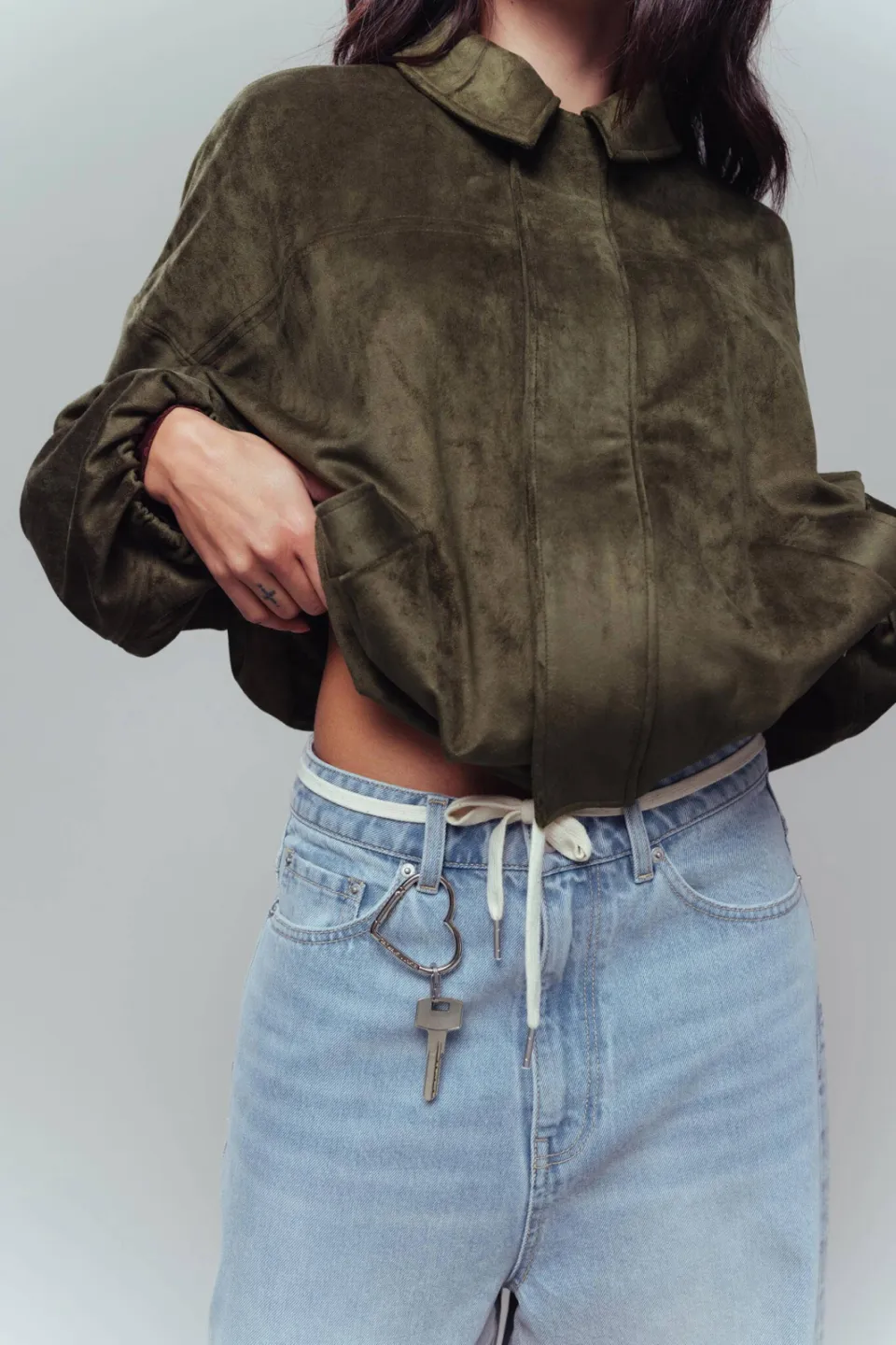 Catwalk Junkie high waist baggy jeans met ceintuur - lichtblauw, foto 4
