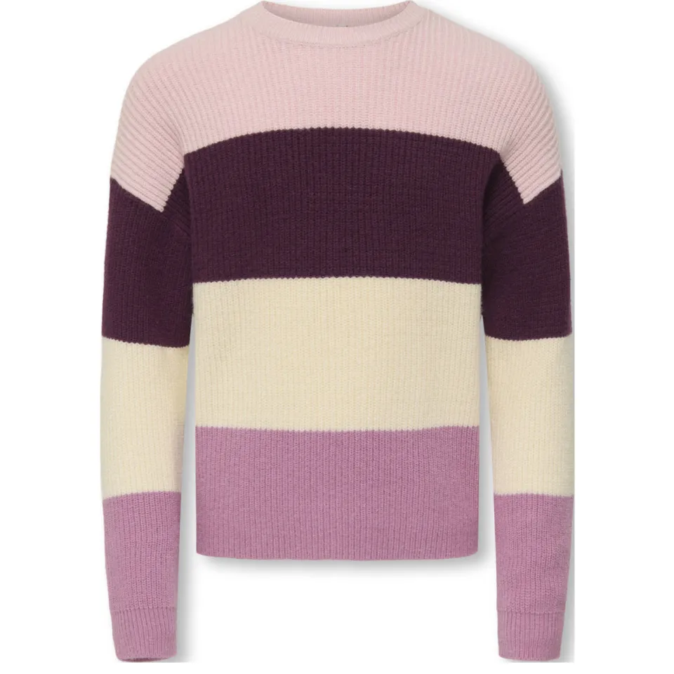 KIDS ONLY GIRL trui gebreid donkerrood/roze/ecru, foto 2