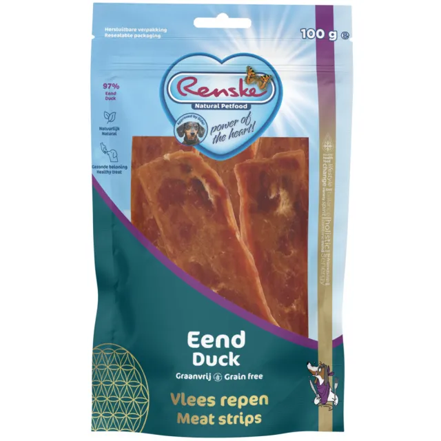 Renske Gezonde Beloning vleesrepen eend hondensnack, foto 2
