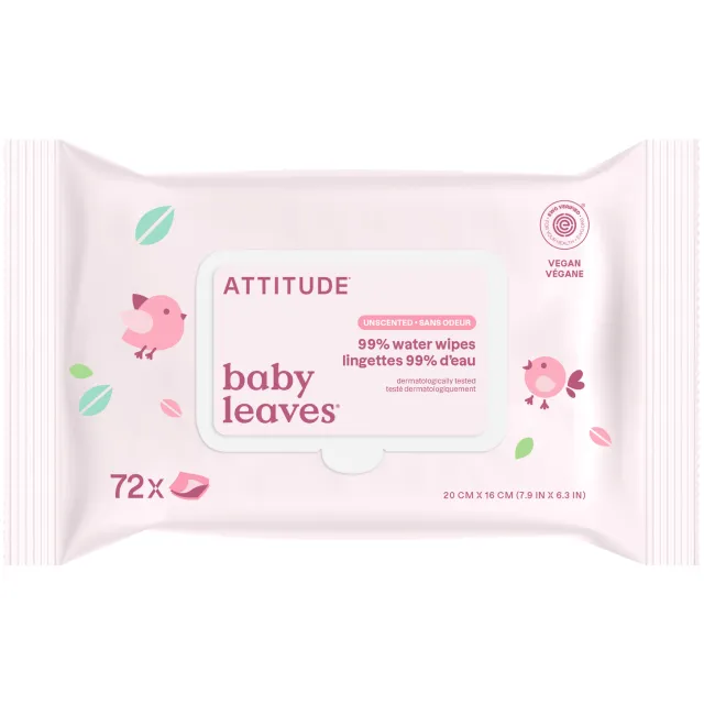 Attitude Baby Leaves 99% waterdoekjes ongeparfumeerd