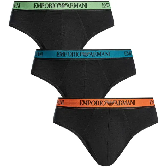Slips Emporio Armani Katoenen stretchlegging met 3 pakjes zwart