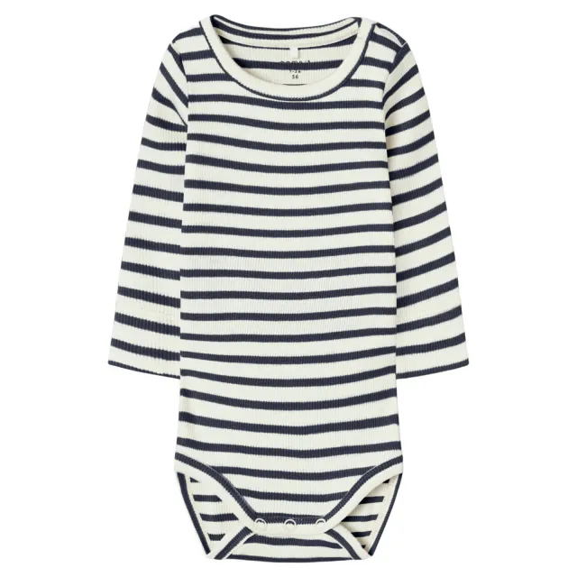 NAME IT BABY gestreepte romper NBNBANI donkerblauw/ecru