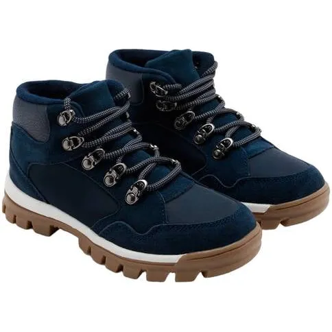 Mango Kids leren enkelboots met profielzool - donkerblauw, foto 2