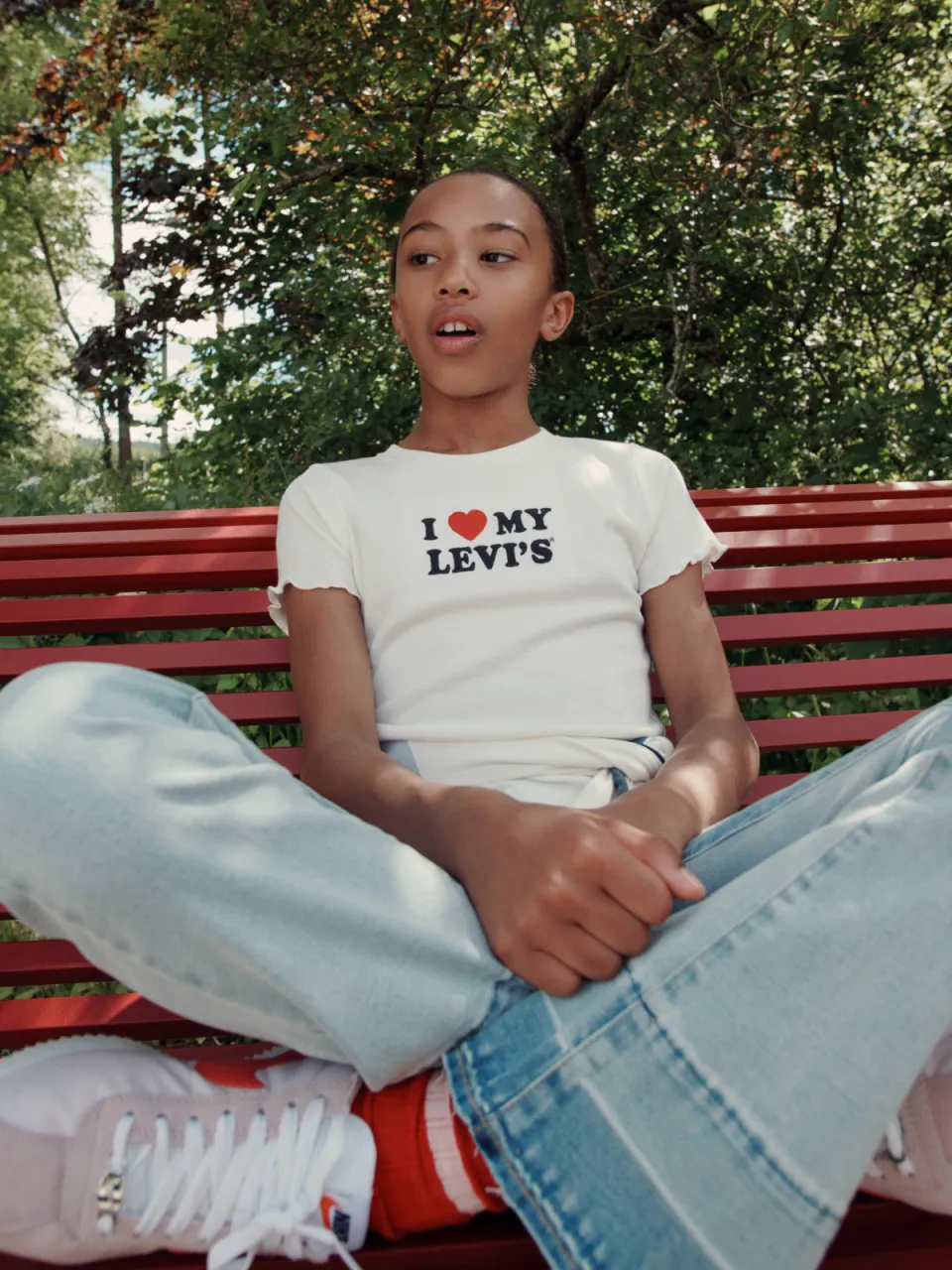 Levi's T-shirt wit met tekst