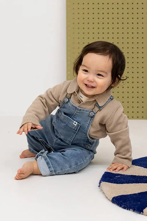 Babyface regular fit tuinbroek denim middelblauw Medium blue denim