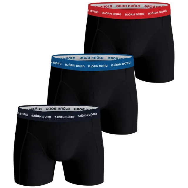 Björn Borg Cotton Stretch boxershorts zwart 3-pack