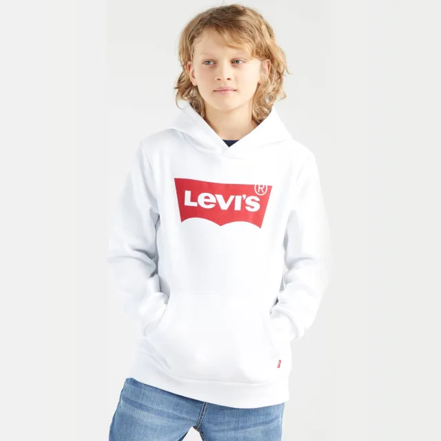 Levi's Kids hoodie Batwing met logo wit