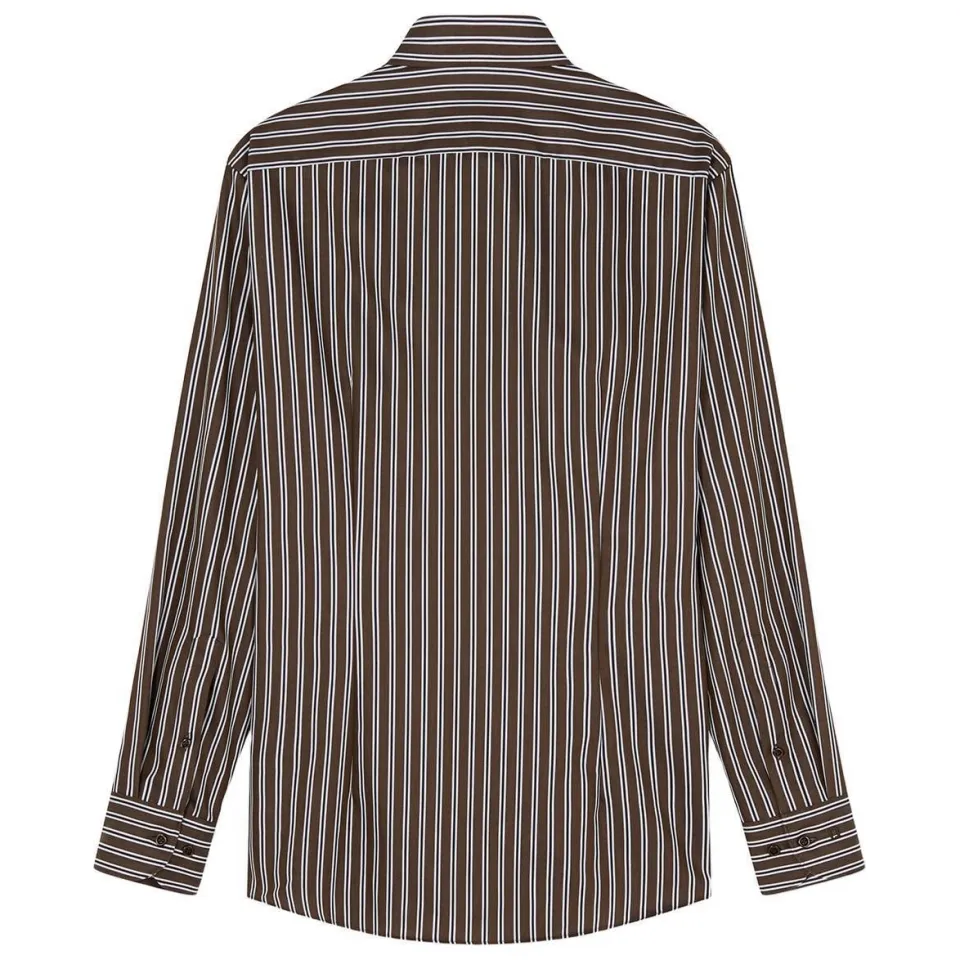 Olymp slim fit gestreept overhemd - bruin, foto 2