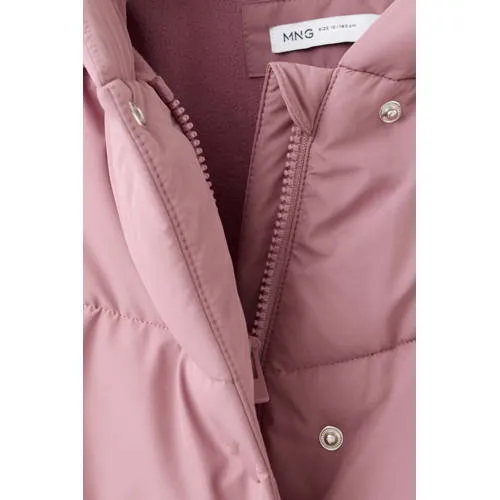 Mango Kids gewatteerde winterjas roze, foto 3