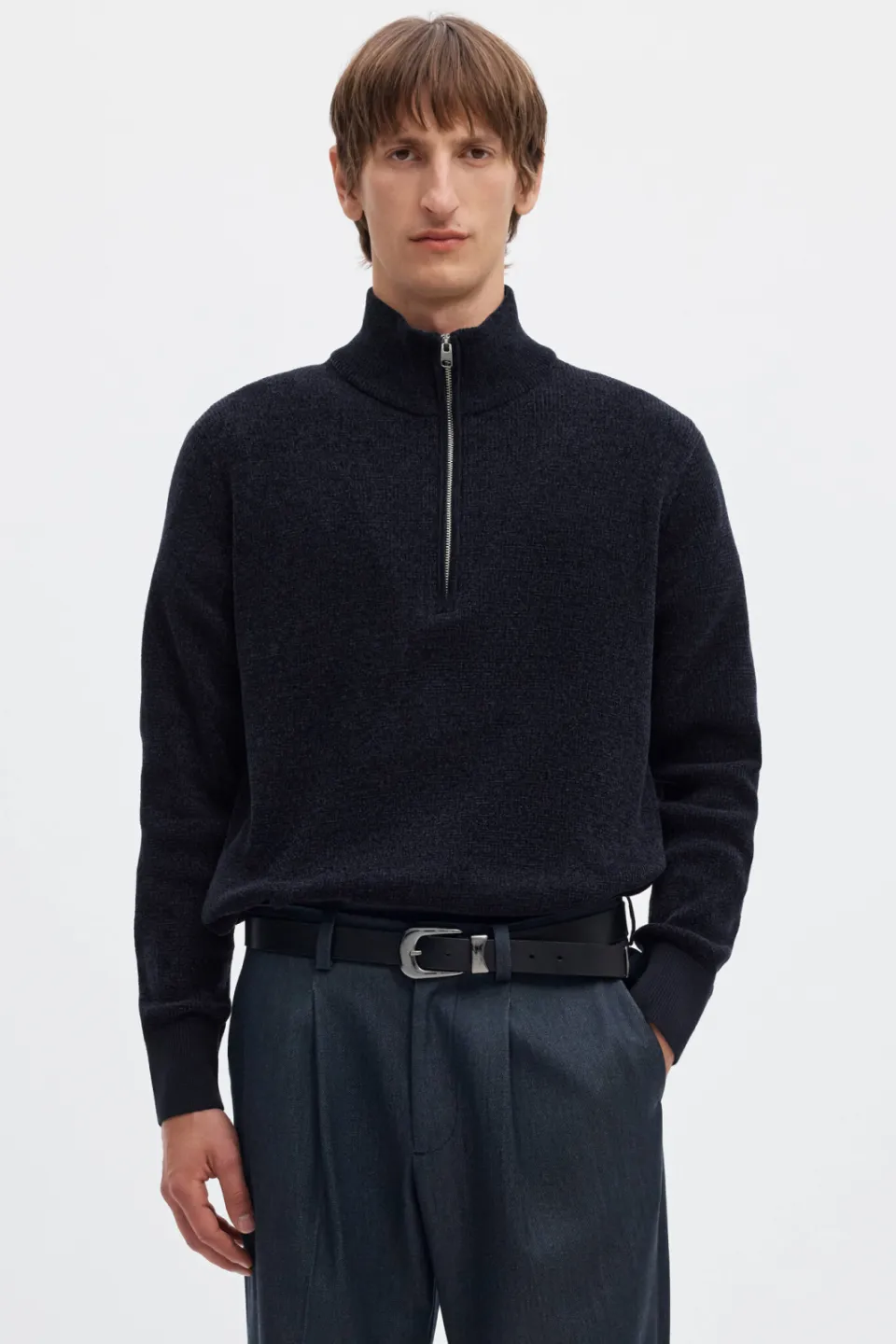Selected regular fit gebreide trui - donkerblauw, foto 3