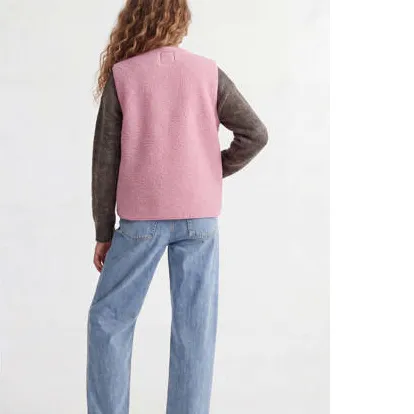 JJXX GIRL rechtvallend teddy gilet - roze, foto 3