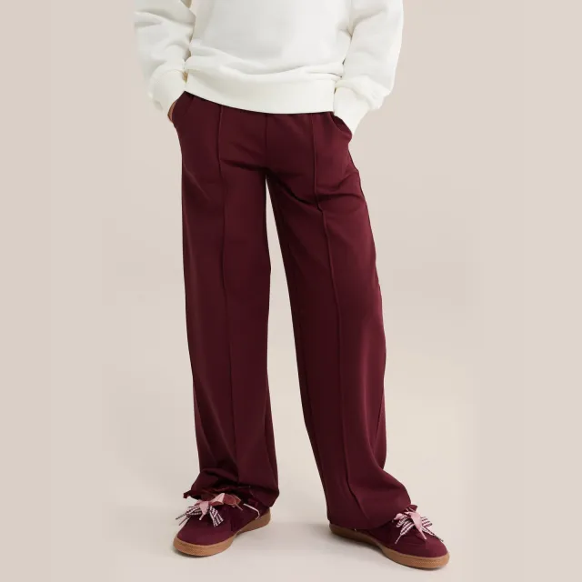 WE Fashion loose fit casual broek donkerrood, foto 2