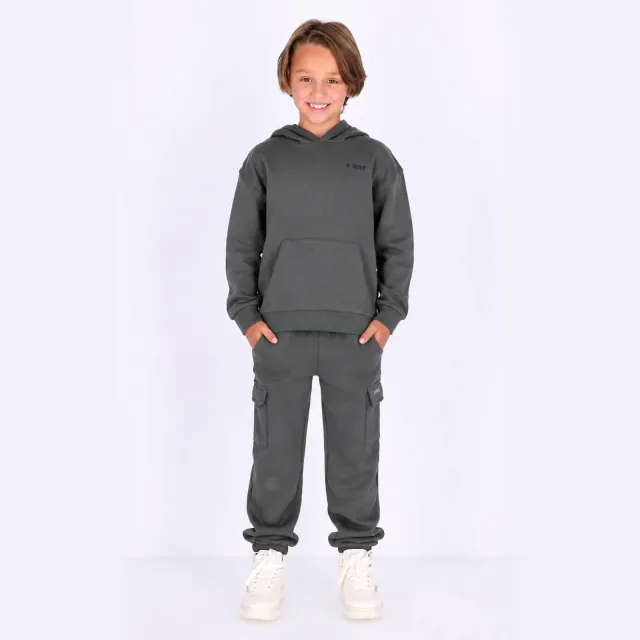 B.Nosy Peter junior tapered cargobroek grijsgroen