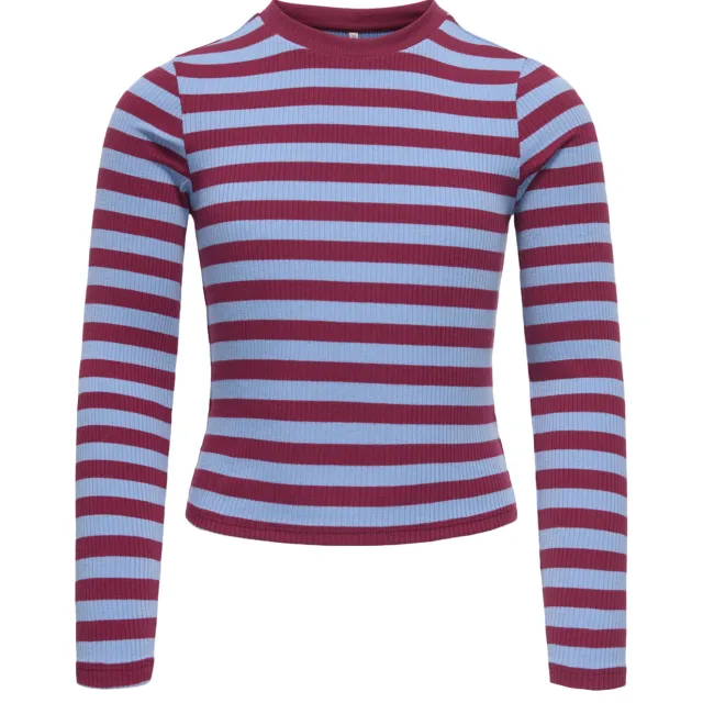Only KIDS ONLY GIRL gestreepte longsleeve - paars Paars/lichtblauw