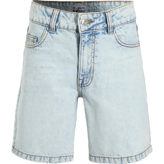 Me & My Monkey Tijmen jeansshort lichtblauw