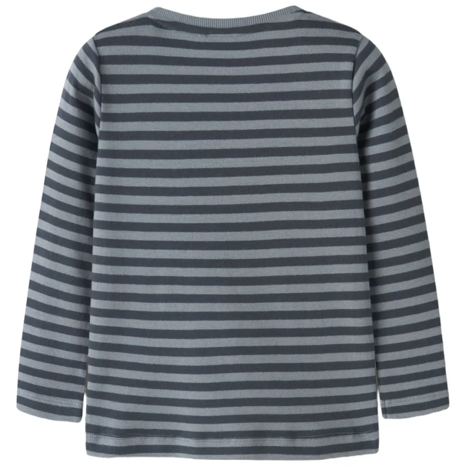 NAME IT MINI aansluitende gestreepte longsleeve grijsblauw, foto 2