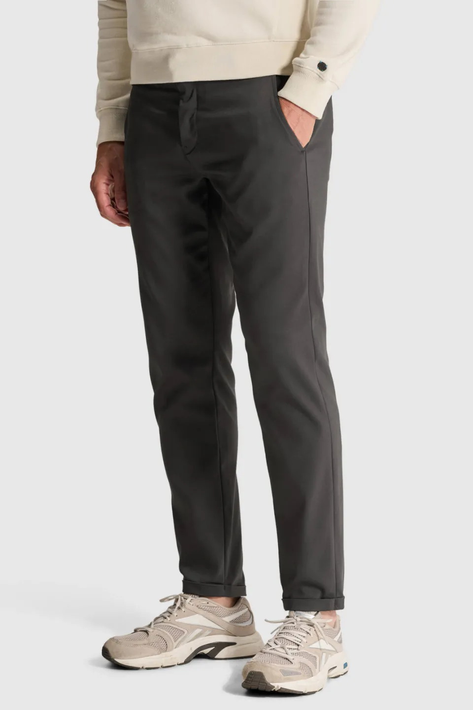 Cast Iron Cylas tapered chino donkergrijs, foto 3