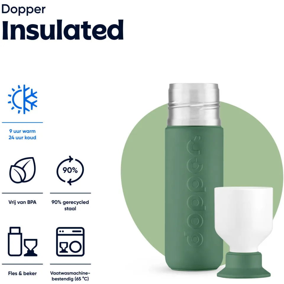 Dopper Insulated waterfles Pine Green, foto 5