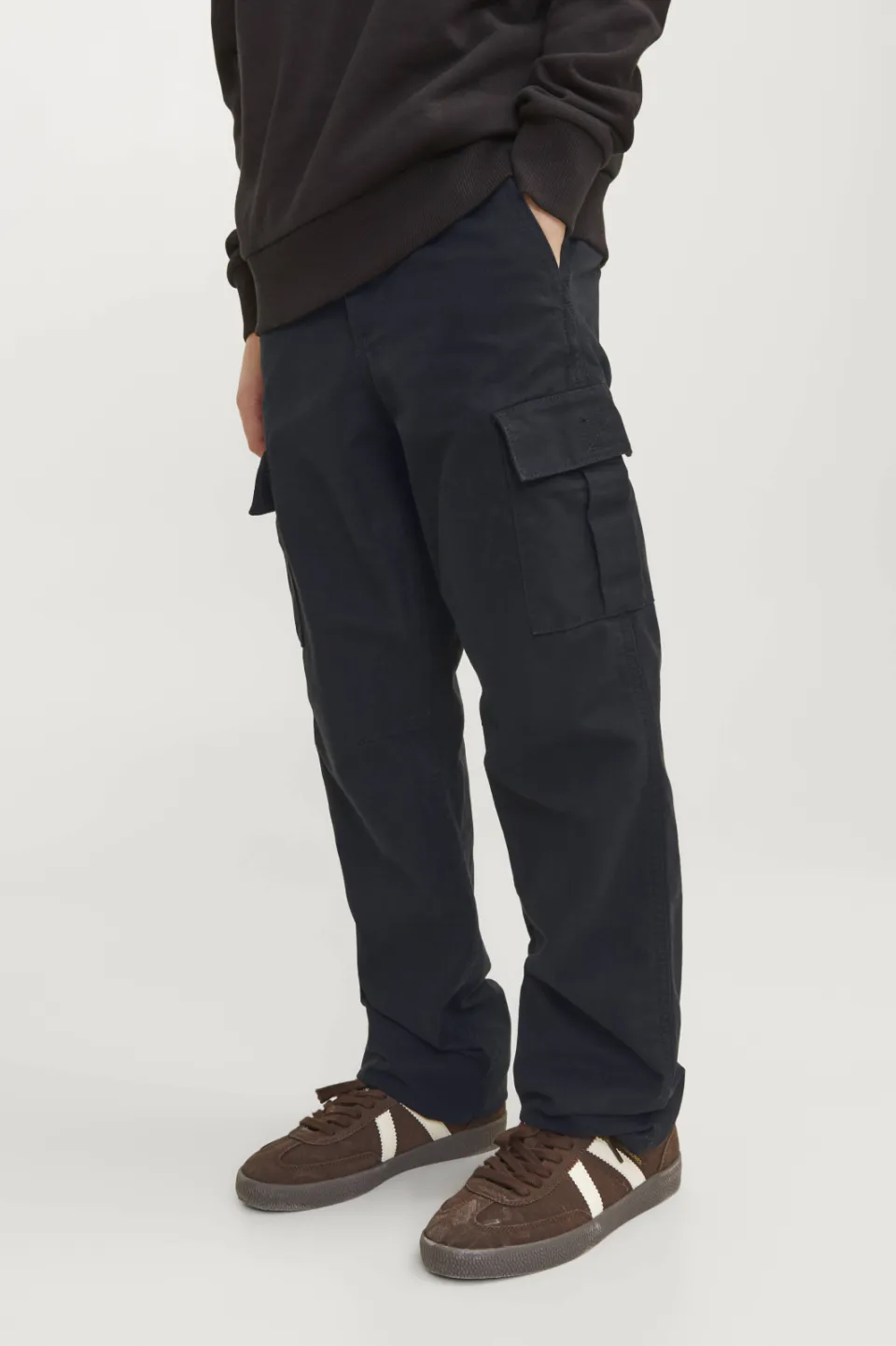 Jack & Jones JUNIOR relaxed cargobroek zwart, foto 4