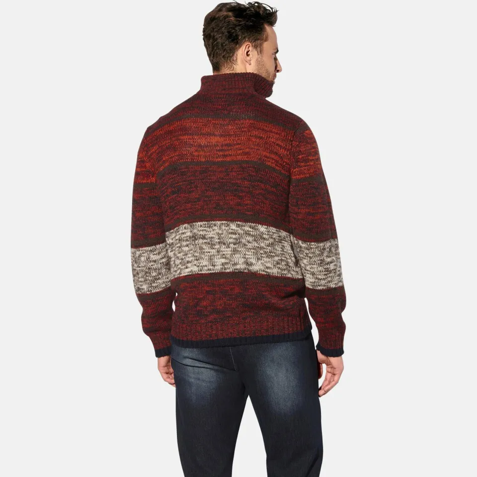 Babista gestreepte trui +FIT Collectie Plus Size - donkerrood, foto 4