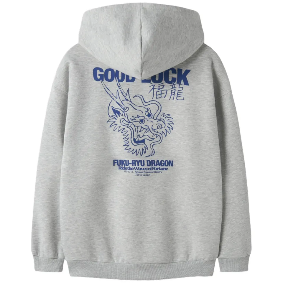 LMTD sweater met backprint - lichtgrijs/blauw, foto 6