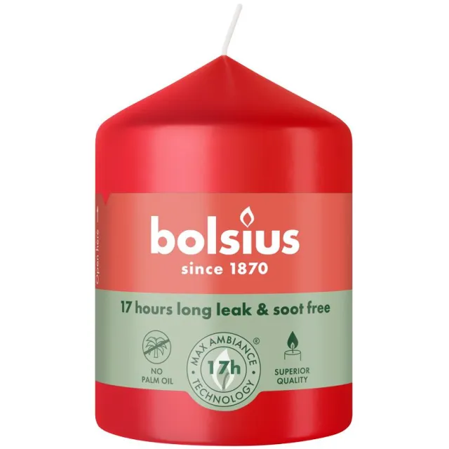 Bolsius stompkaars delicate red