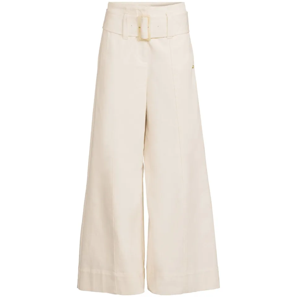 JOSH V wide leg broek met ceintuur - ecru, foto 2