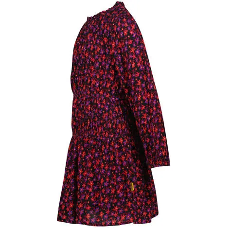 Vingino gebloemde midi jurk zwart/rood/paars, foto 4