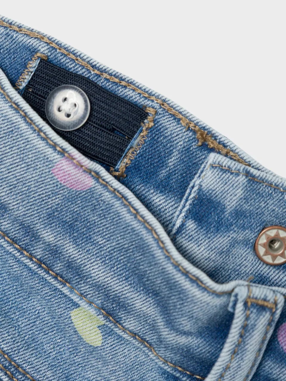 NAME IT MINI mom jeans NMFBELLA met hartjes medium blue denim, foto 5