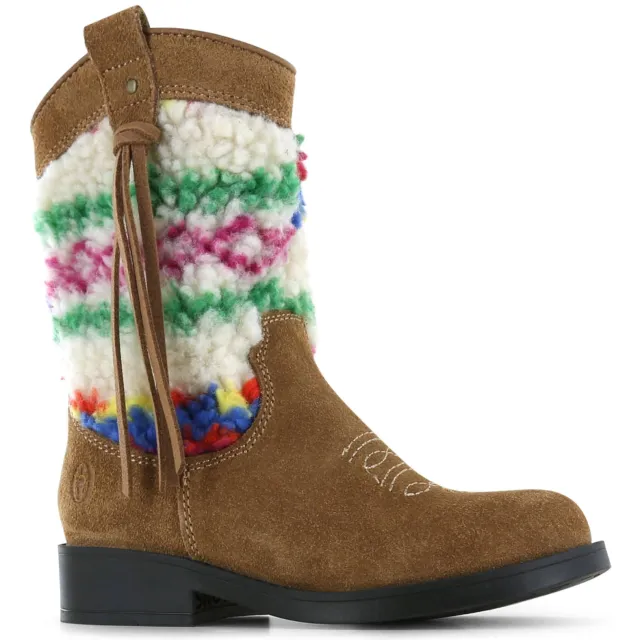 Shoesme cowboylaarzen cognac Cognac/beige/roze