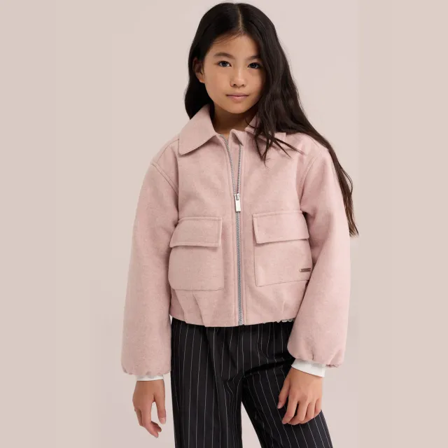 WE Fashion gemêleerde tussenjas lichtroze