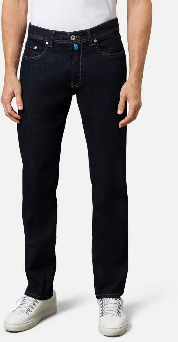 Pierre Cardin Lyon tapered jeans donkerblauw blauw/zwart stonewash, foto 4