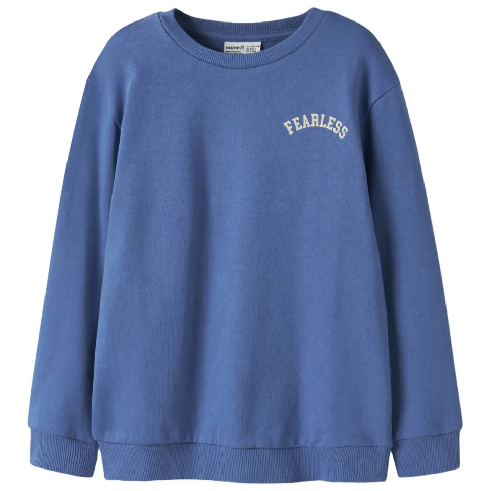 NAME IT KIDS sweater met backprint blauw