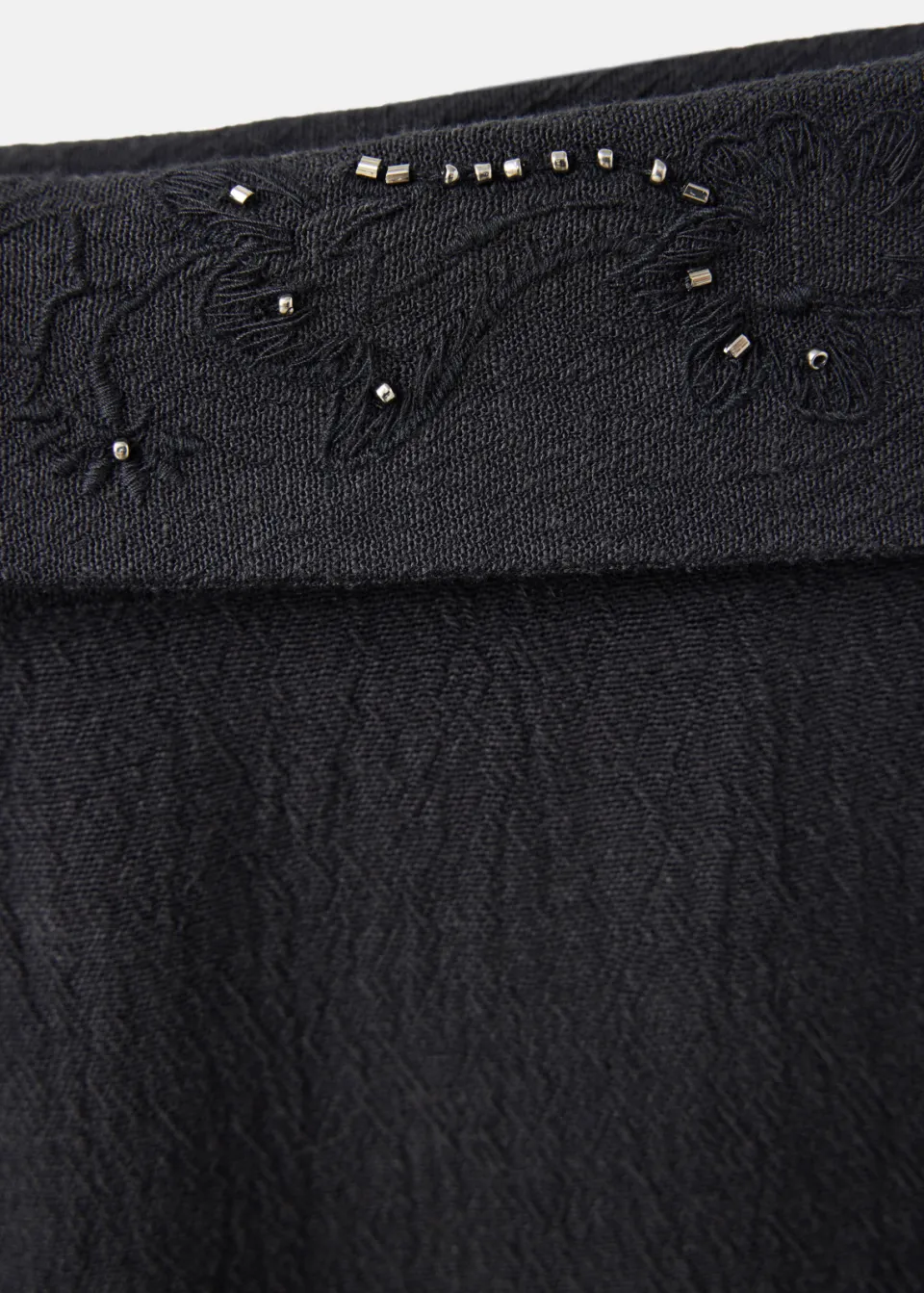 Mango casual broek met strass-steentjes zwart, foto 8