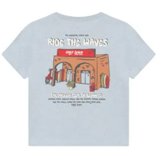 Daily7 T-shirt met backprint lichtblauw, foto 2