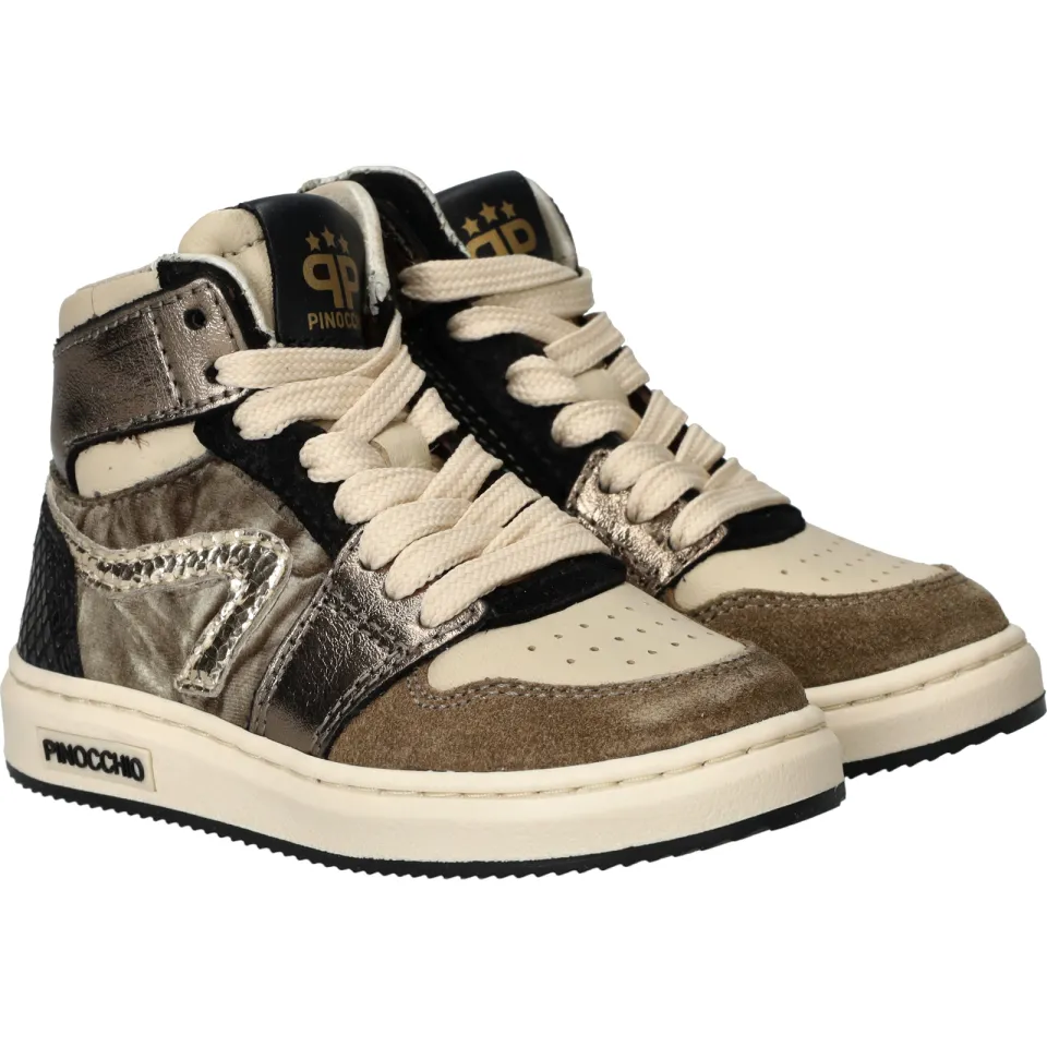 Pinocchio P1765 hoge sneakers taupe, foto 3
