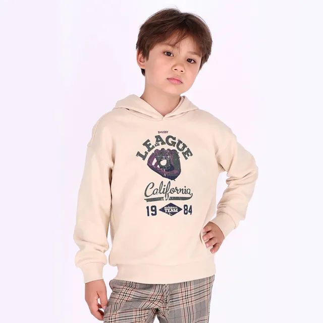 B.Nosy rechtvallende hoodie met print - ecru
