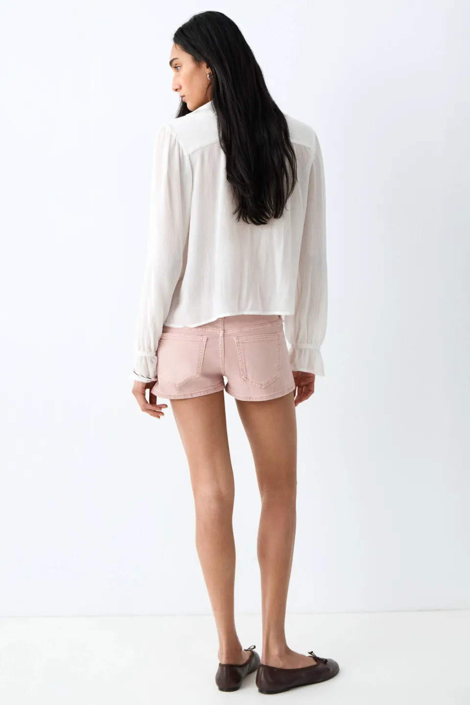 Mango Teen denim short lichtroze, foto 3