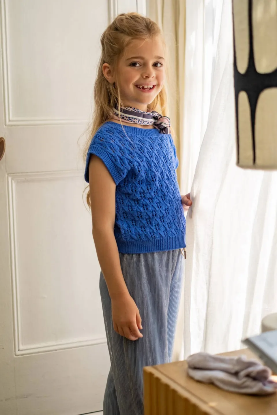 Like Flo top blauw grof gebreid, foto 5