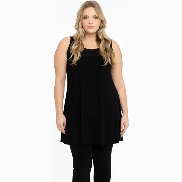 Yoek singlet van travelstof DOLCE zwart