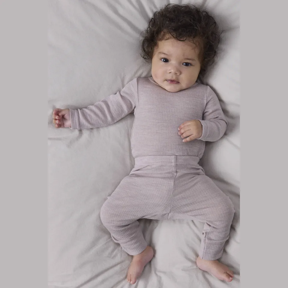 NAME IT BABY slim babybroek met wol lila, foto 4
