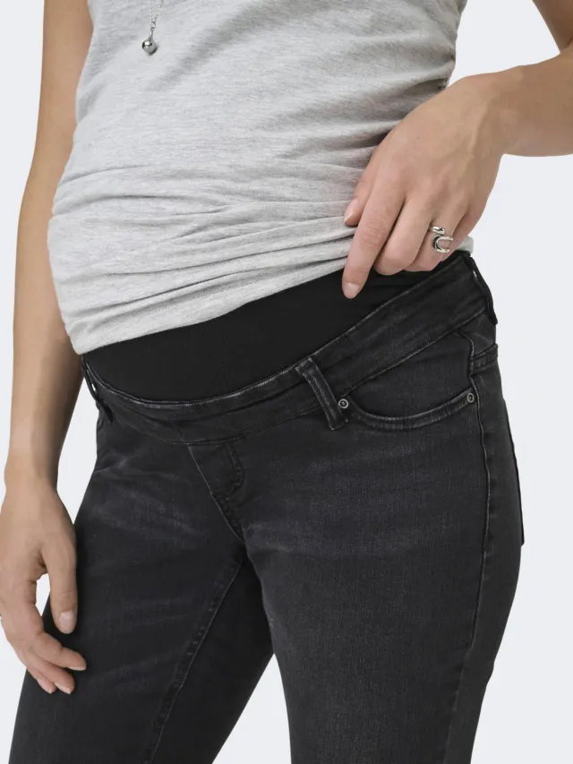 Only MATERNITY skinny zwangerschaps jegging OLMBLUSH washed black, foto 5