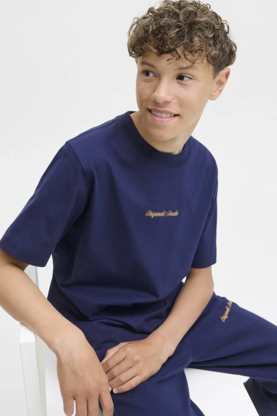 Jack & Jones Junior t-shirt donkerblauw met tekstprint, foto 4