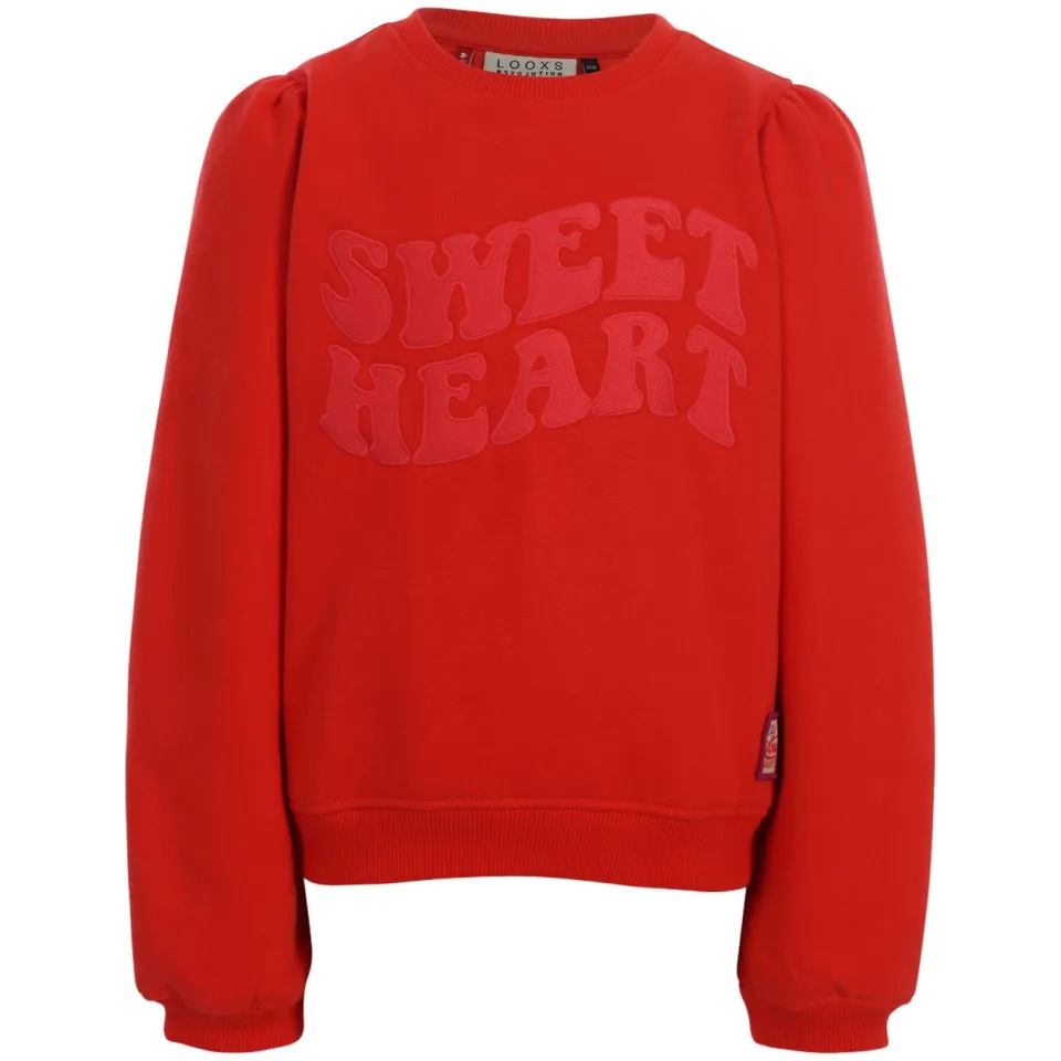 LOOXS little rechtvallende sweater met tekst - rood, foto 2
