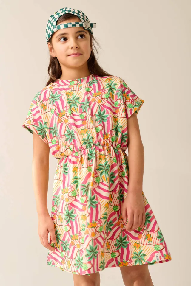Tumble 'n Dry zomerjurk roze Beige/roze/groen