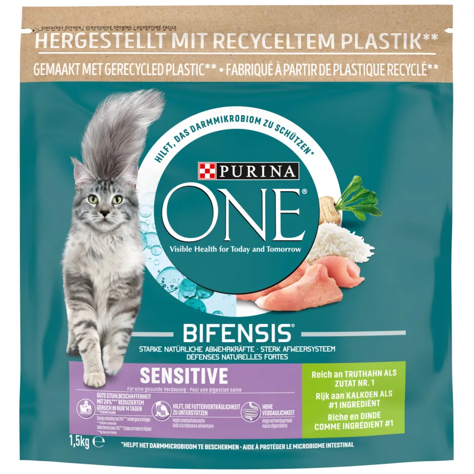 Purina ONE Sensitive kalkoen kattenvoer droog, foto 3