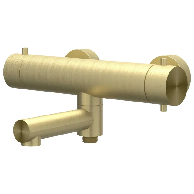 IVY Badthermostaatkraan IVY Concord Opbouw Omstel Met Draaibare Baduitloop Met Omstel RVS316 Geborsteld Mat Goud PVD Geborsteld RVS316 Mat Goud PVD